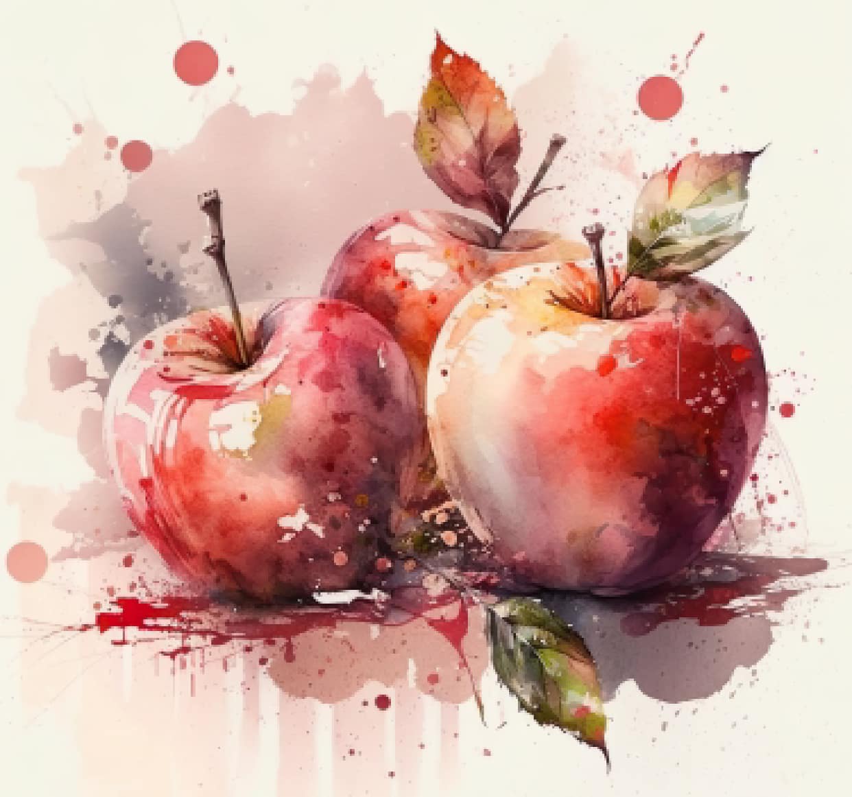 A watercolor picture of apples